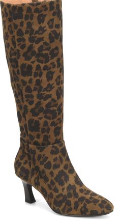 S&ouml;fft Womens Sonya Suede Tall Boot In Leopard