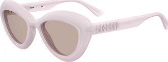 Moschino Womens MOS163-S-35J MOS163 S 55 35J Sunglasses - Pink - One Size
