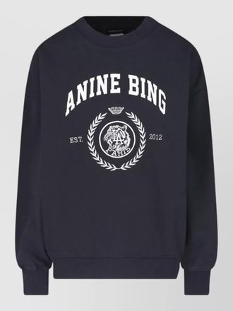 Anine Bing crew neck graphic print long sleeve top