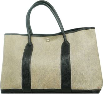 Herm&egrave;s Black Toile H Tote Bag (Pre-Owned)