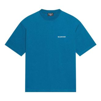 Balenciaga Logo T-Shirt Medium Fit Blue 612966TLVB99567