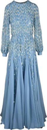Elisabetta Franchi Kleedjes, Dames, Blauw, XS, Polyester, Red Carpet Dress