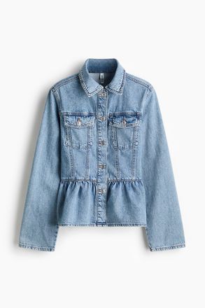 H&M Jeansjacke mit Peplum - Blue