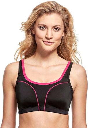 Susa Sport-BH SUSA Move high, Damen, Gr. 100, Cup D, schwarz (schwarz, pink), Microtouch, Obermaterial: 47% Polyester, 42% Polyamid, 11% Elasthan, bequem, 