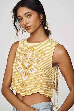 Farm Rio Richilieur Embroidered Tank Top