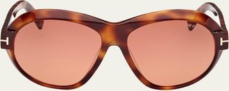 Tom Ford Inger Acetate Round Sunglasses
