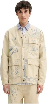 Desigual Kenia Jacket - Heren - Zomerjassen - Beige - L - Katoen - Jassen
