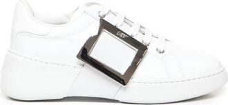 Roger Vivier Viv Skate Metal Buckle Sneakers - Dames - Sneakers - Wit - 39 EU - Leer - Schoenen