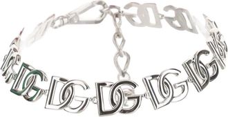 Dolce & Gabbana Zilveren Ketting met DG Logo Detail - Dames - Kettingen - Grijs - ONE Size - Accessoires