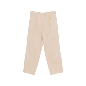 A.P.C. Straight Trousers, male, Beige, Size: XL Pleated Straight Trousers