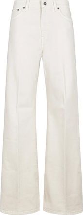 Dondup Wide Trousers, female, White, W28, Stylish Trousers for Men
