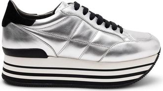 Hogan Ladies Silver Tone Sneakers, US Size 8.5