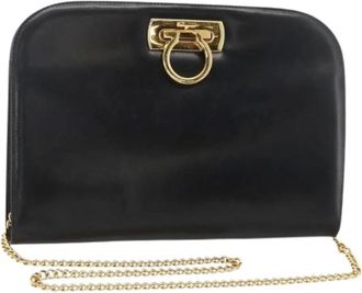 Ferragamo Pre-owned Clutches, female, Black, Size: ONE SIZE Pre-owned Leather Shoulder Bag