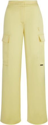 HUGO BOSS Relaxed-fit cargobroek - Dames - Straight fit broeken - Geel - XS - Polyester - Broeken