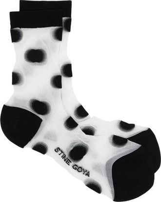 Stine Goya Polka-dot Sheer-finish Socks
