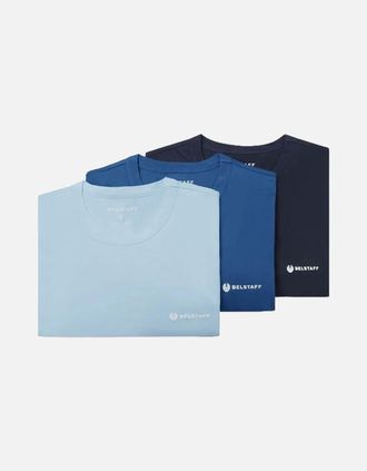 Belstaff Mens BELSTAFF 3 PACK T-SHIRT DARK INK/SKY BLUE/MARINE BLUE - Size: 46