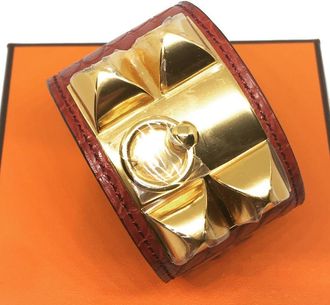 Hermès Matte Rouge Alligator Collier de Chien CDC Bracelet GHW Small Size S