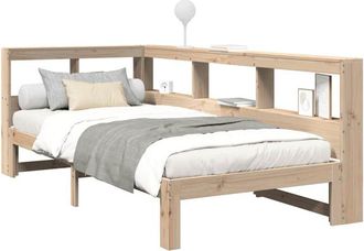 vidaXL Bookcase Bed without Mattress 75x190 cm Small Single Solid Wood Pine vidaXL