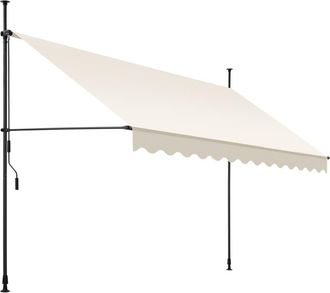 TecTake Toldo plegable para balc&oacute;n con manivela ajustable en altura poli&eacute;ster