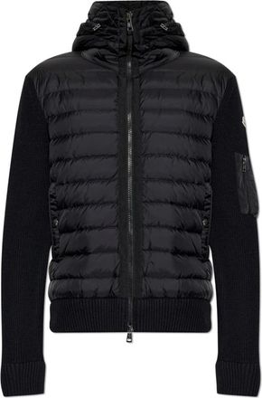 Moncler Truien & Vesten, Heren, Zwart, XL, Wol, Vest met dons voorzijde