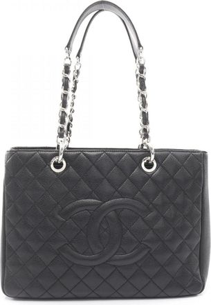 Chanel Black Leather Tote Bag (Pre-Owned)