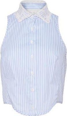 Fleur du Mal Poplin Bib Top in East Hampton Stripe at Nordstrom, Size X-Small