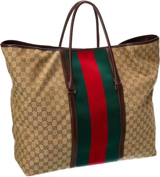 Gucci Medium Gg Canvas & Leather Duffel Bag