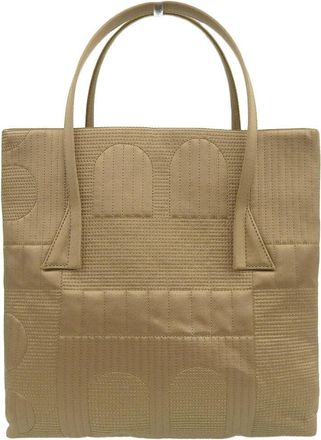 Bally Canvas Handbag Gold Logo