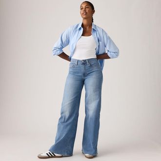 Levi's 728 Hight Rise Wide Leg Jeans - Womens - 23X30 - Blue