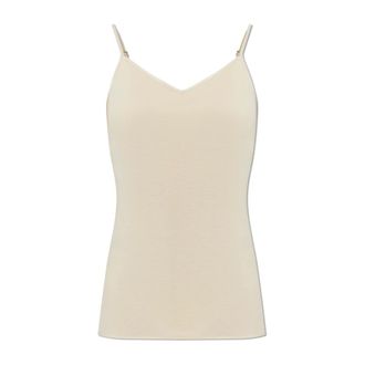 Hanro Sleeveless Tops, female, Beige, Size: L Padded Cotton Camisole