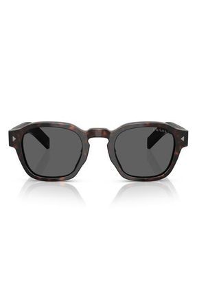 Prada 49mm Round Phantos Sunglasses in Dark Grey at Nordstrom