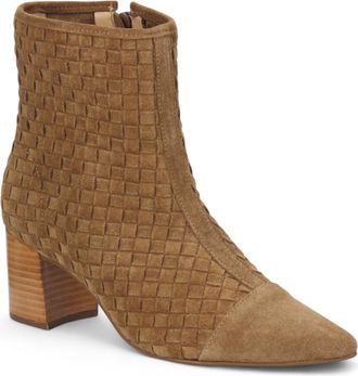 Bruno Menegatti Womens Henrietta Woven Suede Bootie In Caramel