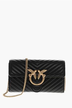 Pinko Quilted Leather Bag with Golden Effect Chain size Unica