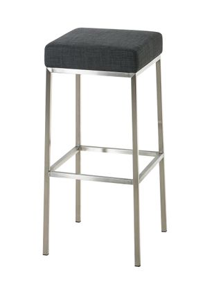 Clp Taburete De Bar Funda De Tela Montreal Gris Oscuro Acero Inoxidable