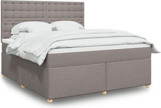 vidaXL Vidaxl - Cama Box Spring Con Colch&oacute;n Tela Gris Taupe 180x200 Cm