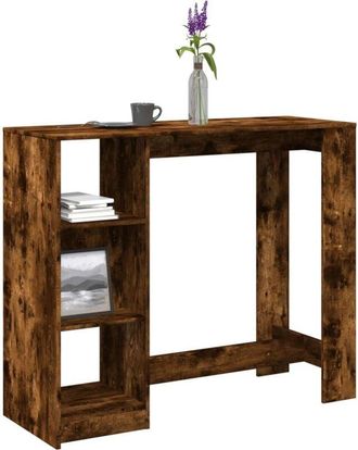 vidaXL Tavolo Bar con Ripiano Rovere Fumo 124x46x103,5 cm Multistrato - Vidaxl