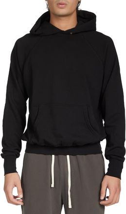 Les Tien French Terry Classic Raglan Hoodie in Jet Black at Nordstrom, Size Xx-Large