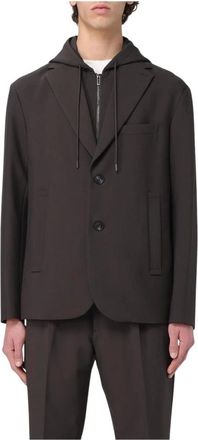 Emporio Armani Navy Hooded Blazer Suit
