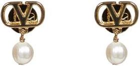 Valentino Garavani VLogo Parel Oorbellen - Dames - Oorbellen - Geel - ONE Size - Accessoires