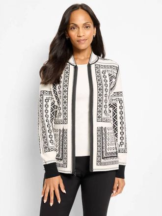 Nic+Zoe Nordic Nights Reversible Jacket In Black Multi