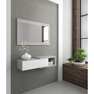 Dmora Mueble De Entrada Fabbrico, Espejo Incluido, Un Caj&oacute;n, Un Compartimento, 95x28x77h Cm Blanco