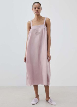 Mango Camicia da notte dettagli traforati viola - Donna - S - MANGO