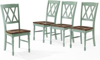 Crosley Furniture Shelby 4-Piece Dining Chair Set Distressed Teal - 4 Chairs