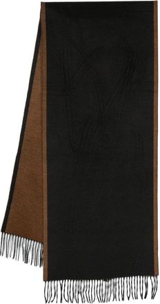 Ermenegildo Zegna two-tone fringed-edge scarf - men - Silk - One Size - Black