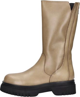 Emanuelle Vee Schoenen, Dames, Beige, 40 EU, Leer, Leren Enkellaarsjes
