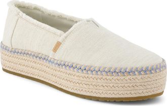 Toms Valencia Platform Espadrille in White Multi at Nordstrom, Size 5.5