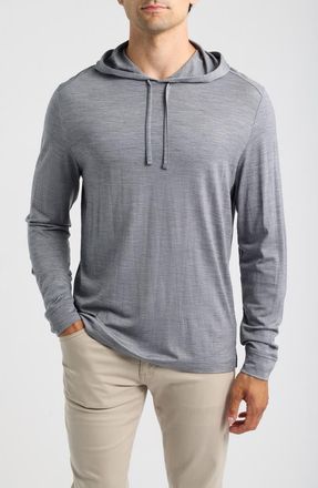 Johnnie-O Merino Wool Hoodie in Carbon at Nordstrom, Size Xx-Large