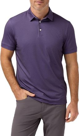 Mizzen+Main Versa Trim Fit Performance Golf Polo in Passion Purple Crest Dot at Nordstrom, Size X-Large
