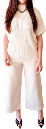 Glam Harper Wide Leg Pants In Ivory