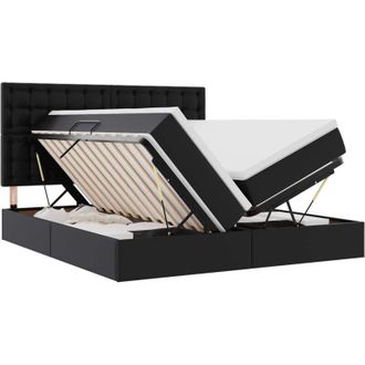 vidaXL Storage Bed with Mattress Black 180 x 200 cm Faux Leather vidaXL